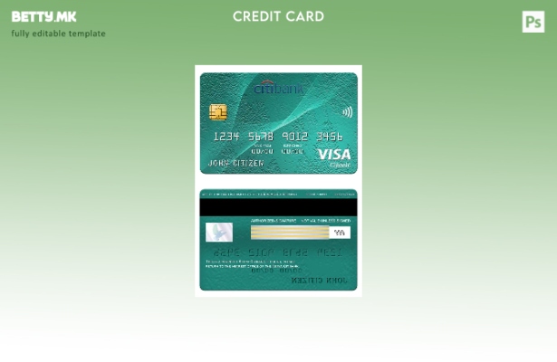 Модерен стил шаблон за класична картичка за виза на Кенија Ситибанк